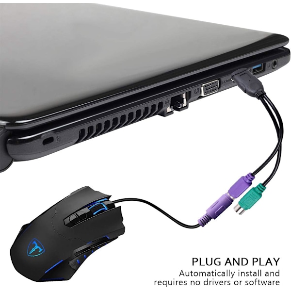UCEC PS/2 til USB-adapterkonverter for PS2-tastatur og -mus