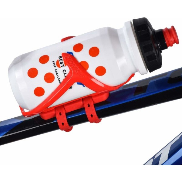 Rød - Cykelflaskeholder i plast til 1 stk med bund til burmontering