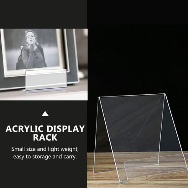 4-pakning bokstøtter, transparent bokdisplaystativ