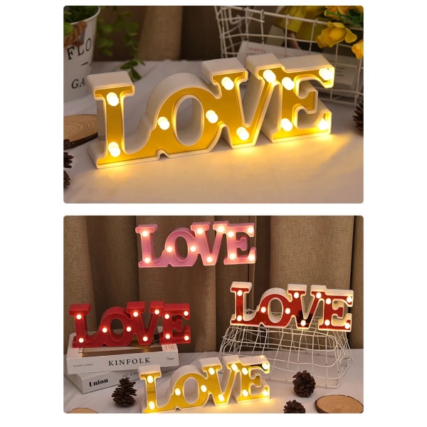 Mors dag - LED-ljus kärlek kärlek vit love white 30cm*10cm*4cm