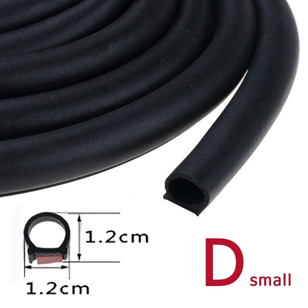 P Z D-formet 2 meter bil dørforseglingstrimmel EPDM gummi støjisolering anti-støv lydisoleret bilforsegling stærk 3M klæbemiddel