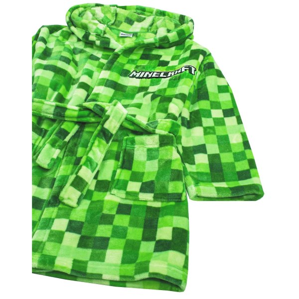 Minecraft Boys Creeper Pixel Robe 7-8 år grønn Grønn Green 7-8 Years