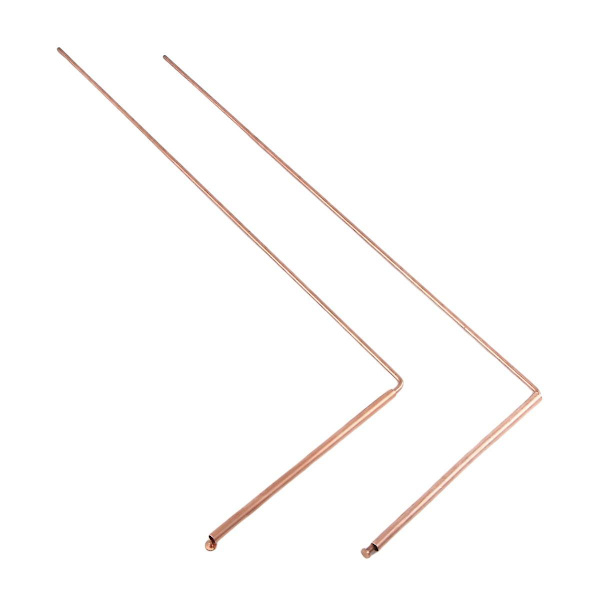 Kobberstang Dowsing Stang Ren Kobber 2STK Divinerstænger - til Divination af Vand, Skat(A) Gold