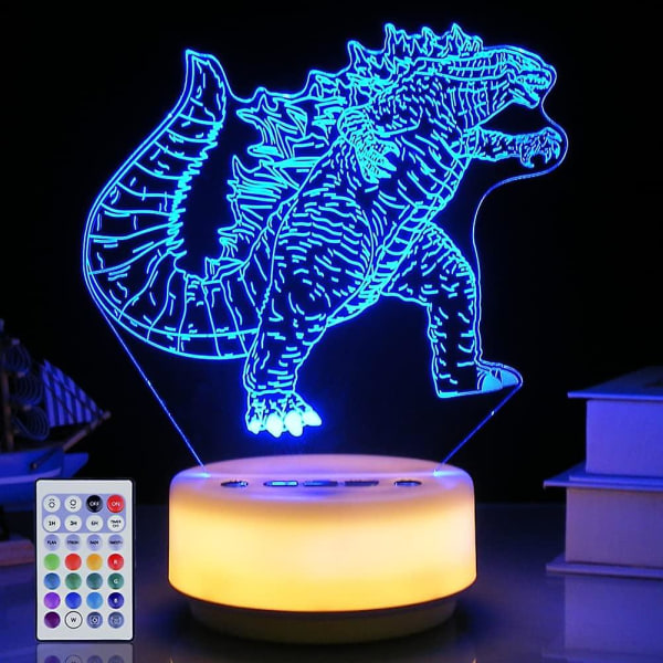 God-zilla Natlampe King-of-monsters lampelegetøj - 14 farver LED dekorationslampe