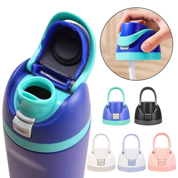 Ersättningslock för Thermo Bottle One Button Vattenflaska Topplock Läcker Inte Vatten Flip Lock_xx Blue