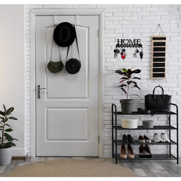 Nyckelhållare för vägg Home Sweet Home (10-kroksställ) Dekorativ, metallhängare för ytterdörr, kök eller garage | Förvara hus-, arbets-, bil- och fordonsnycklar
