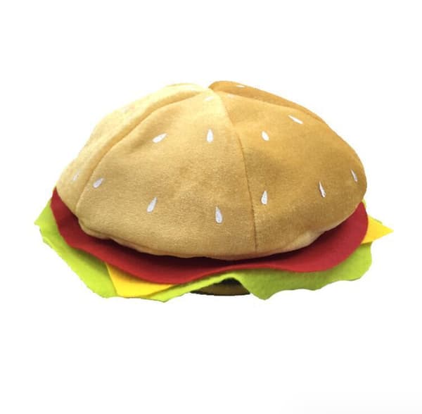 Sjov Hamburger Hat Halloween Kostume Tilbehør 28*14CM