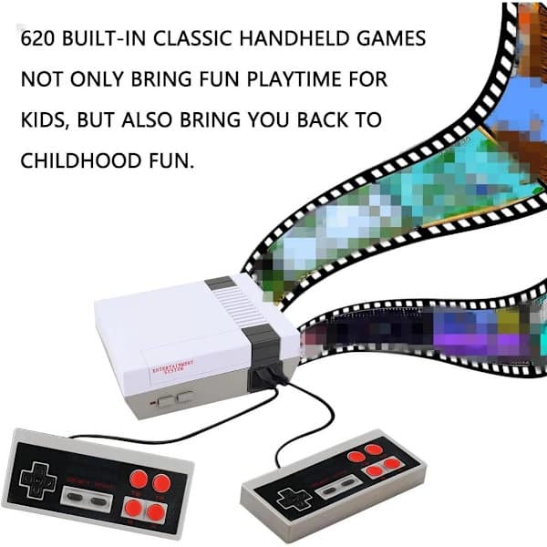 Classic game console with 620 built-in games and AV output