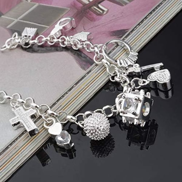 S925 Silver Thirteen Hanging Pieces Armband för kvinnor presentarmband & armband Smycken