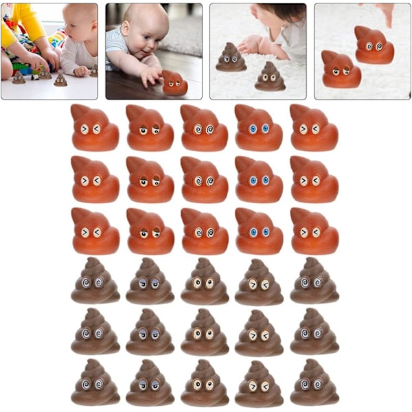 60 Stykker Poop Legetøj Sjovt til Børn Søde Falske Poop Legetøj Plastik Poop Modeller Spil