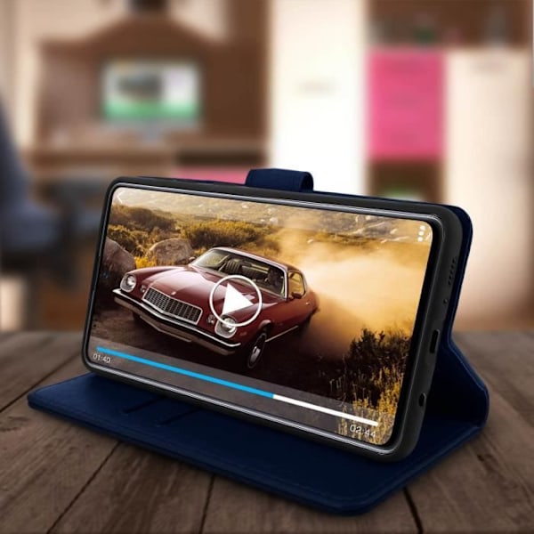 Etui til Samsung Galaxy A71 Full Cover Kortlomme Stativfunktion Midnattsblå