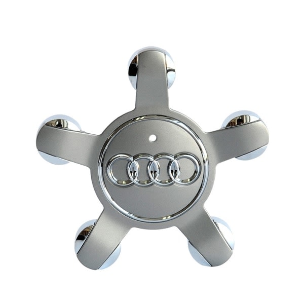 Passar Audi 134mm femuddiga navkapslar med logo A6 A4L-Audi 5-uddig konkav grå (paket med fyra)