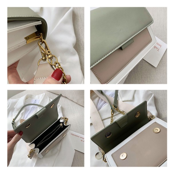 Kontrastfärgade läder crossbody-väskor för kvinnor 2022 Resväska Enkel axelväska Enkel väska Dam Cross Body Bag