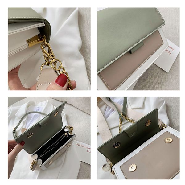 Kontrastfarvede læder crossbody-tasker til kvinder 2022 rejse håndtaske enkel skuldertaske enkel taske dame crossbody-taske