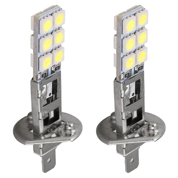 2 kpl LED-ajovalopolttimosarja H1 6000k Super White 55w Sumuajovalot H1 LED-ajovalopolttimot H1-12smd-5050 Auton ajovalot