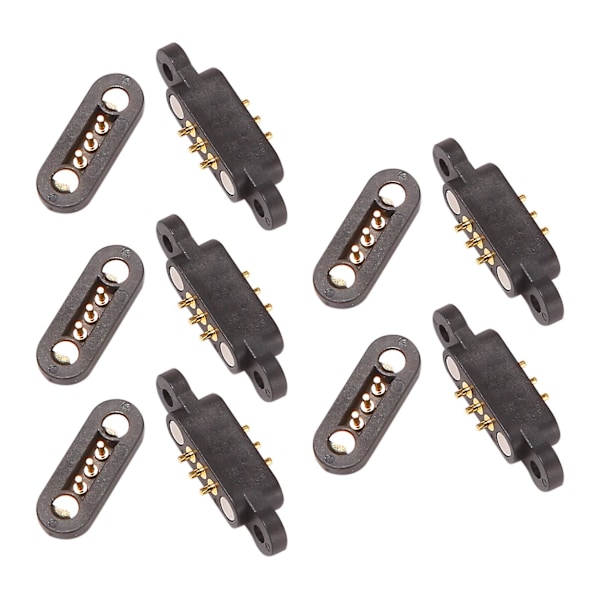 5 par fjäderbelastade magnetiska pogo-stiftkontakter 3 positioner magneter stigning 2,3 mm genomgående hål Mal