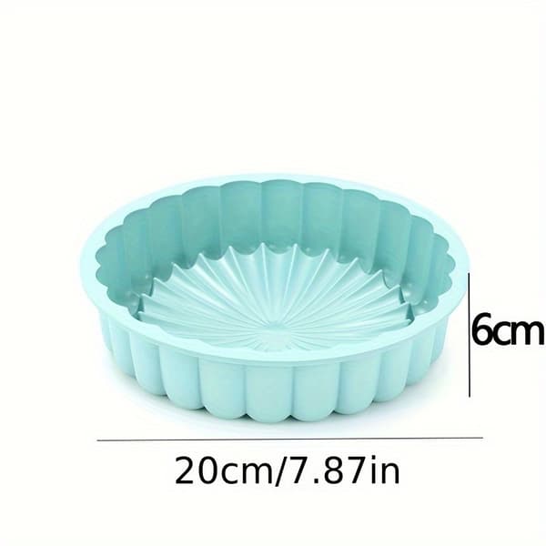Genanvendelig Non-Stick Solsikke Kageform, Rund Silikonebageform til DIY Kager Morandi Blue