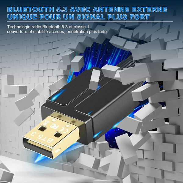 Dongle Bluetooth 5.3, Clé Bluetooth ja PC Bluetooth USB