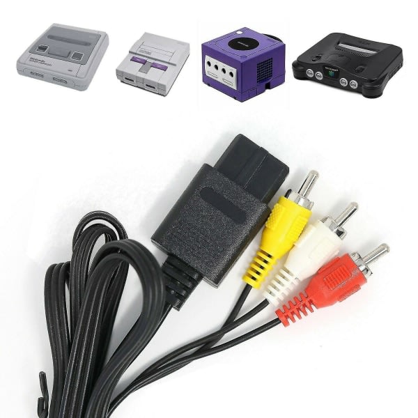 Snes Gamecube TV-kabel N64 Av Videokabel RCA Audio