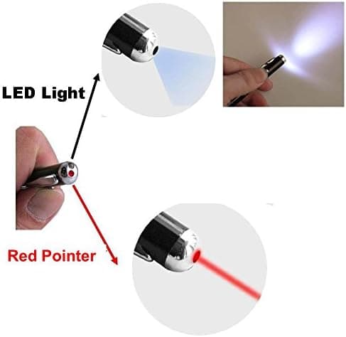 [2 stk.] 4-i-1 Universal Touch Screen Pen + Kuglepen + Pointer + LED Lommelygte til Smartpho_xx