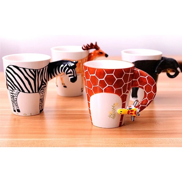 3D keramisk dyremønster håndmalt keramisk kaffekrus (sebra)