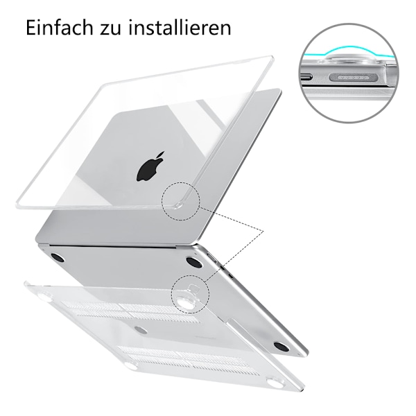 Skal kompatibelt med NY MacBook Air 13,6 tum M2 A2681, 2022 årsmodell, ultratunt slätt hårt skyddsskal, kristallklart
