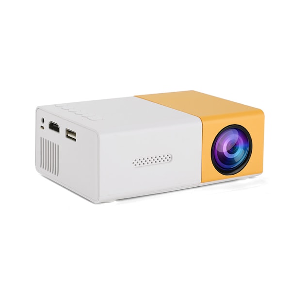 Bärbar Mini Projektor LED Mikroprojektor 1080P Hemmabio Fest Mötesprojektor W Trådlös Anslutning till Telefoner (Senaste Uppgraderade Versionen) Yellow-white