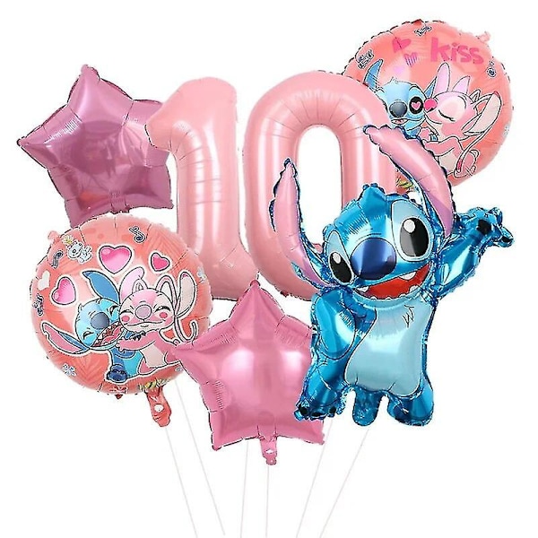 Stitch födelsedagsfest dekoration Lilo och Stitch tema bordsset kopp tallrik vinkel ballong tillbehör för barn pojke flickor