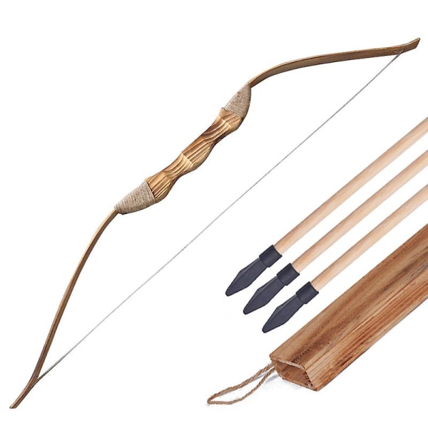 80 cm puinen jousi ja setti lapsille aloittelijoille 3 turvallisella nuolella Quiver Youth Longbow Set Lasten harjoituslelu lahja set A