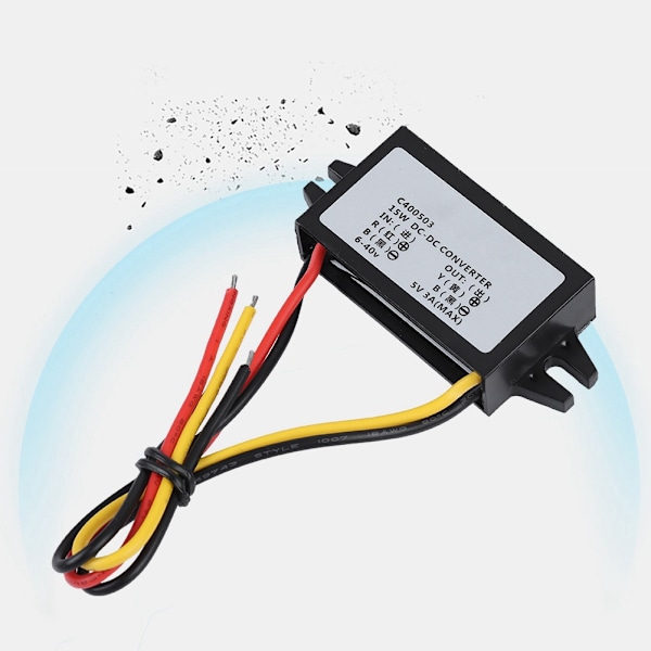 6-40V till 5V/3A DC Hane Strömomvandlare Bilinverterare för Raspberry Pi/Telefon/Navigator/Körning