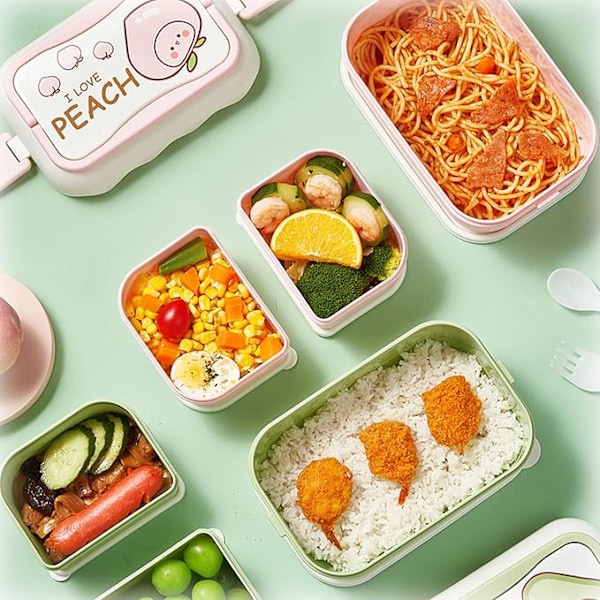 Matlåda, bento box för pojkar, gröna matlådor för barn