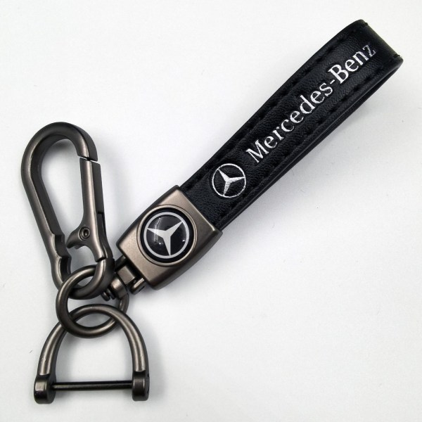 Bil Læder Cykel Nøglering Metal Finish | Kraftig Nøglering | Nøglering Og Krog Montering Gun Farve Hardware Gun Color Hardware Mercedes