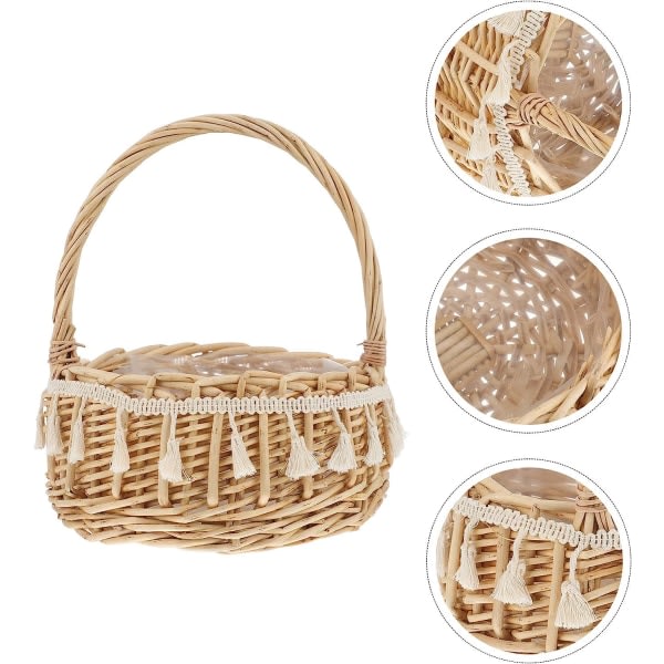 Woven flower basket (princess blue small 15cm)