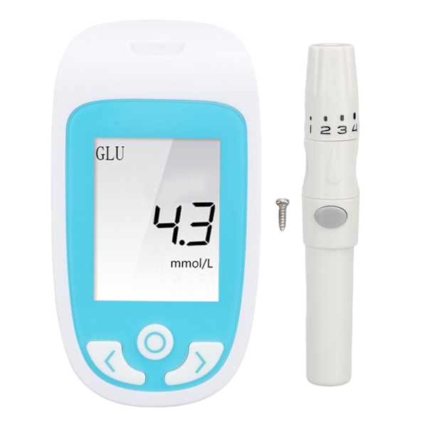3 i 1 Blodsukkermåler Automatisk Sugning Præcis 0,8ul LCD Display Kolesterol Urinsyre Måler til Mænd Kvinder