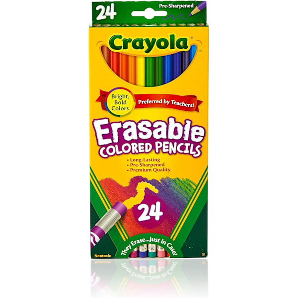 Crayola Suddgummor (24-pack), Färgpennor för Barn, Tillbaka till Skolan-Material för Barn, Färgpennor, 6+