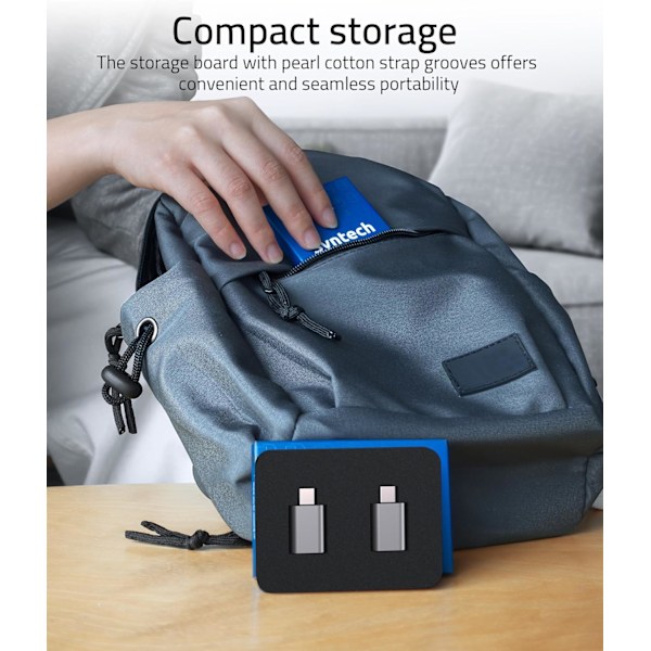 USB-C - USB-sovitin (2 kpl), USB-C uros - USB 3.0 naaras sovitin yhteensopiva Space Grey
