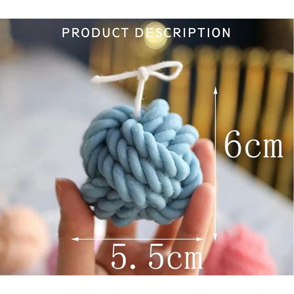 Silikonform i form av en boll av ull 3D, 3d silikonboll av ull, formar silikonljusform