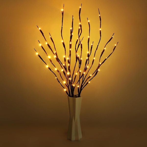 LED-tre gren blomsteroppsats lysstreng - varm farge/Farge/hvit, Vase ikke inkludert color 1