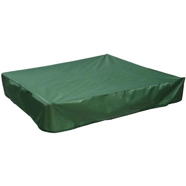Sandkasseovertræk, Grøn Vandtæt Støvbeskyttelse UV-beskyttelse Firkantet Pool Cover med Snøre til Sandkasse, Legetøj og Møbler 120 X 120cm