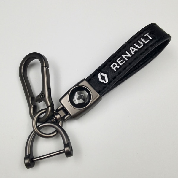 Bil Læder Cykel Nøglering Metal Finish | Kraftig Nøglering | Nøglering Og Krog Montering Sølv Hardware Silver Hardware Renault