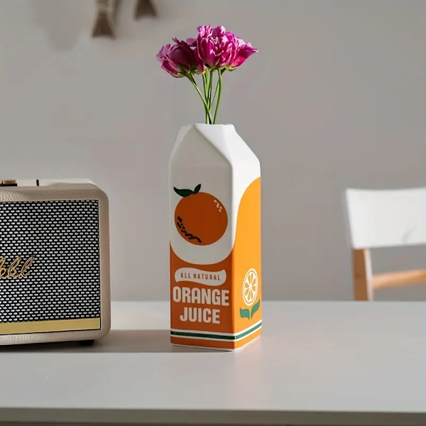 Kreativ Orange Fruktdekoration Keramiska Redskap Hem Vardagsrum Blomsterarrangemang Vattenodling Vas Present Ornament