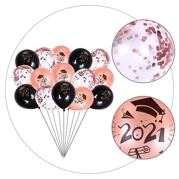 15 stk 2021 konfirmasjonsballonger Festballonger dekorative lateksballonger (11x4,5 cm, forskjellige farger2)