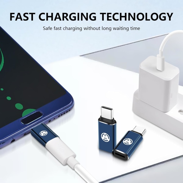 Lightning til USB C-adapter -PD Rask lading, kompatibel med iPhone 15/iPad/MacBook