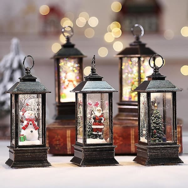 Paras lahja Led Christmas Crystal Lights Rotate Glitter Xmas Small Lantern | Fruugo Au-1 (Lumiukko)