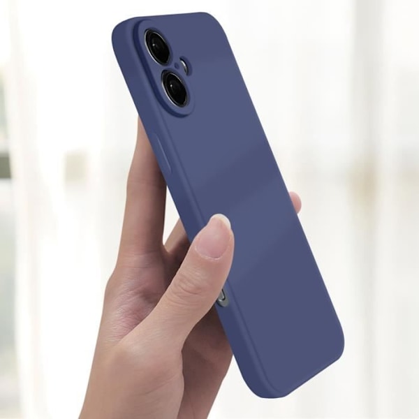 Deksel for iPhone 16 Plus Silikon Matt Finish Myk Berøring Midnatt Blå Blue