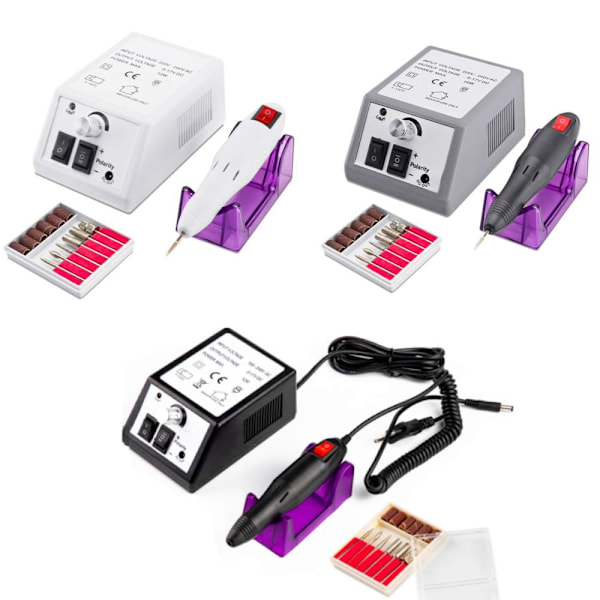 Elektrisk fil - Elektrisk neglefil med tilbehør - Perfet White