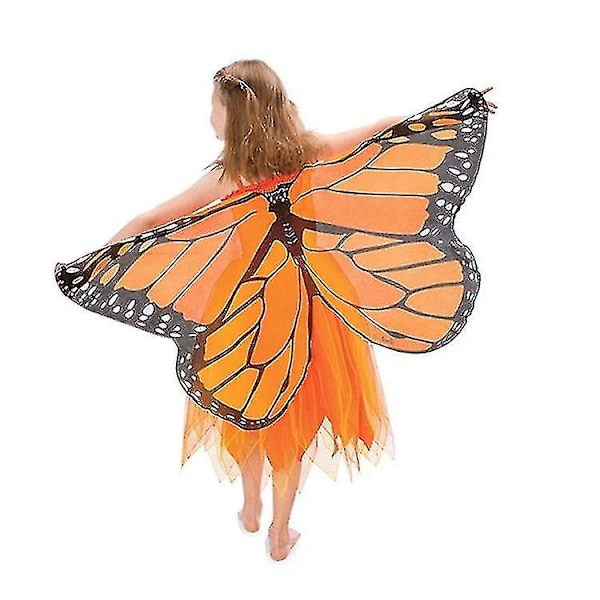 Kostume med sommerfuglevinger og maske til piger gQG Orange