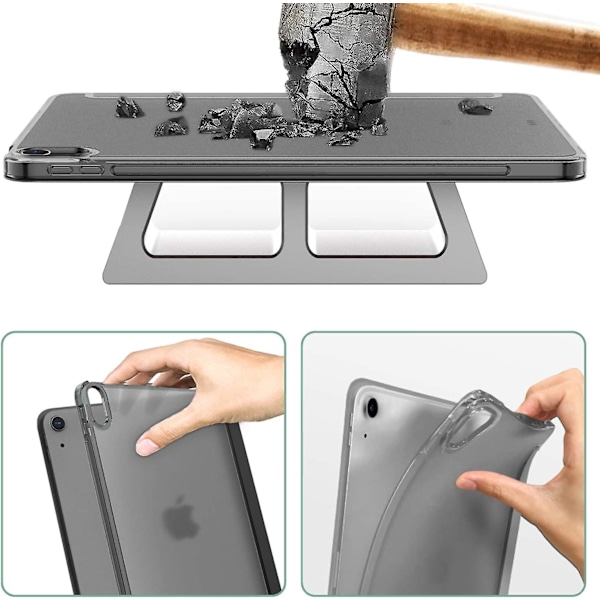 iPad Air 4 Deksel 2020 - iPad Air 4. Generasjon Deksel 10,9 tommer Lett Slankt Deksel Med Gjennomsiktig Frostet Hard Bakside [Støtter Touch ID](Svart)_xx