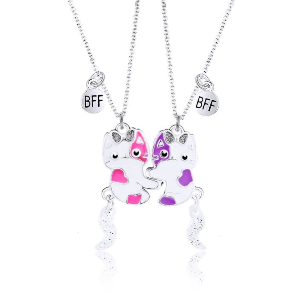 Et par børn piger sød kat magnetisk attraktion halskæder til bedste venner veninder gaver