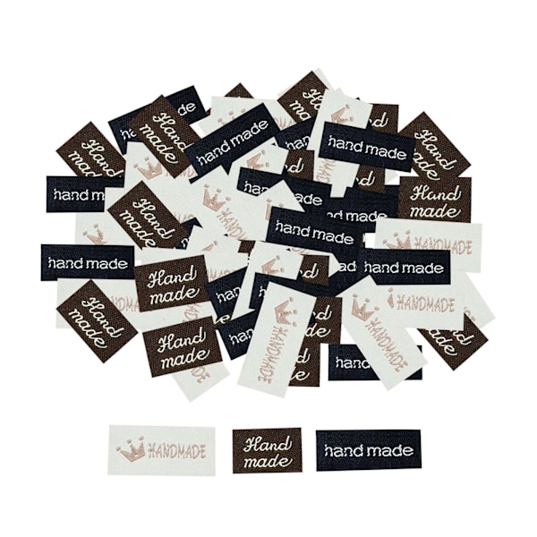 1/2/3/5 100x Käsinkirjoitetut englanninkieliset merkit T tagit kangas DIY Vaatteet Käsinkirjoitettu kruunun tulostus 120 kpl Handmade Crown Print 120 Pcs 1 Set